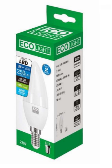 Lampada Oliva LED E14 8w Luce Calda 806 Lumen